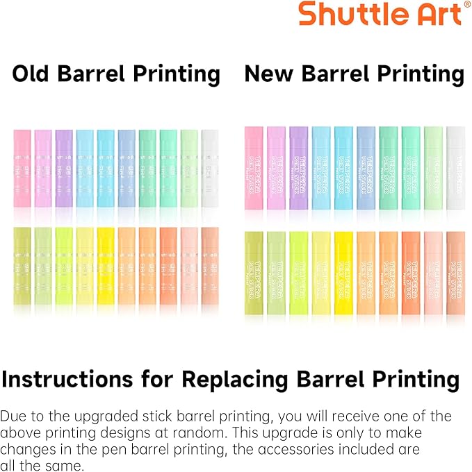 Shuttle Art Tempera Paint Sticks, 20 Pastel Colors, Solid Tempera Paint for Kids, Super Quick Drying, Works Great on Paper Wood Glass Ceramic Canvas