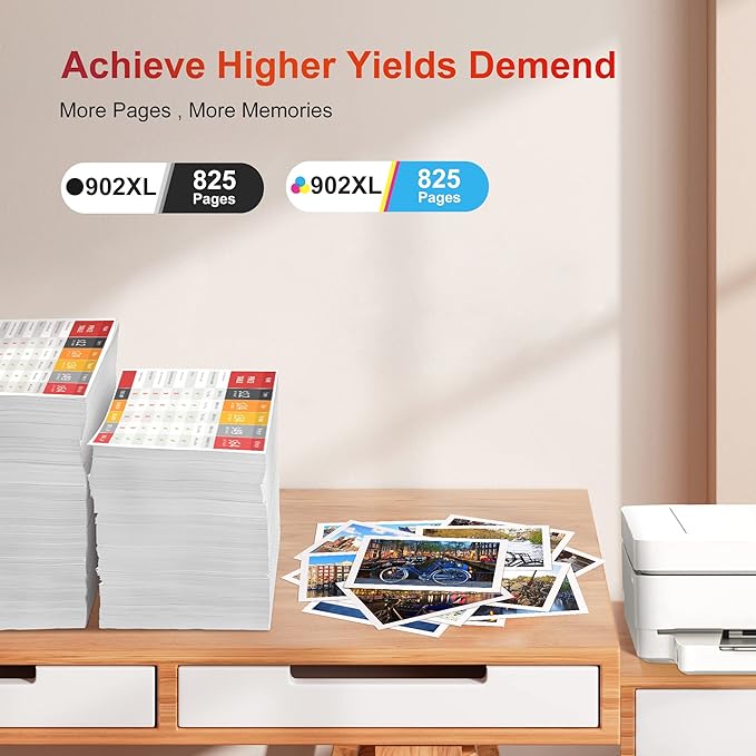 902XL Ink Cartridges Replacements for HP Ink 902 902XL Color Combo Pack Upgraded 902 Ink Cartridges for HP Printers Officejet Pro 6968 6978 6962 6958 6954 6960 Printers(3 Pack, Cyan, Magenta, Yellow)