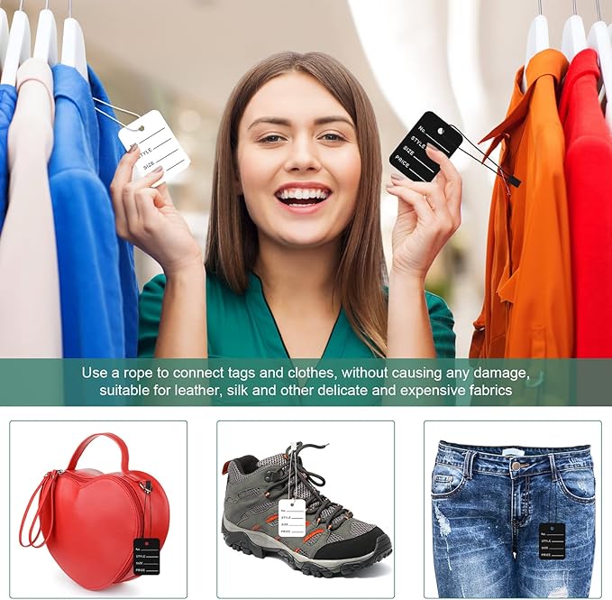 Chumia 3576 Pcs Stitch Tag Gun for Clothes, Quick Clothing Fixer, Tagging Gun with 3000 Barbs, 5 Needles and 100 Price Tags, Sewing Kit for Retail Stores, Garage Yard Sales(Black, White)