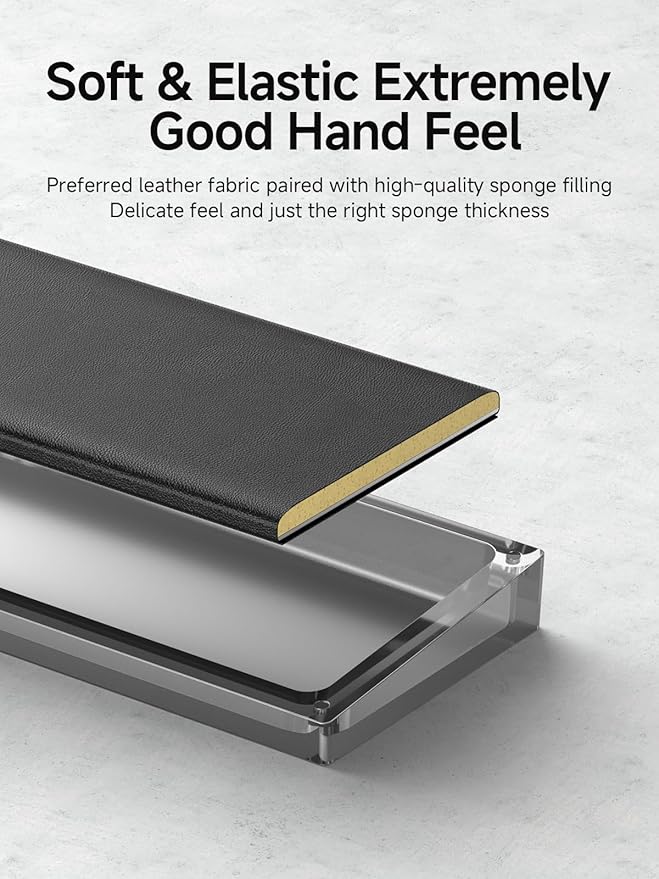 Hagibis Keyboard Wrist Rest Pad with Partition Storage Case, Magnetic Top Cover Ergonomic Soft Memory Foam, Anti-Slip Rubber Base for Computer Keyboard, Laptop, Office, Home (Black Magnetic)