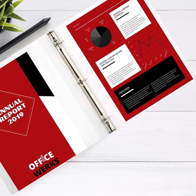 3 Ring Binder, Professional Angle D Ring Vinyl 3 Inch, Presentation Folder for Standard Pages 8.5 x 11 with Pockets, Crystal Clear View White (12 Pack) for Office Supplies