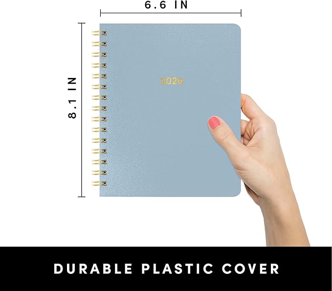 PAPERAGE 2026 Weekly & Monthly Planner, 12 Months (January 2026 - December 2026), 6.6 in x 8.1 in, Spiral Bound 2026 Planner with Weekly, Monthly & Yearly Views, Note Pages & Inner Pocket – Slate