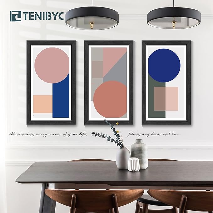 14x24 Picture Frame 4 Pack - Black Solid Wood Poster Photo Frame - Woodgrain Series - Room, Office, Gallery, Studio Display - Wall Hanging