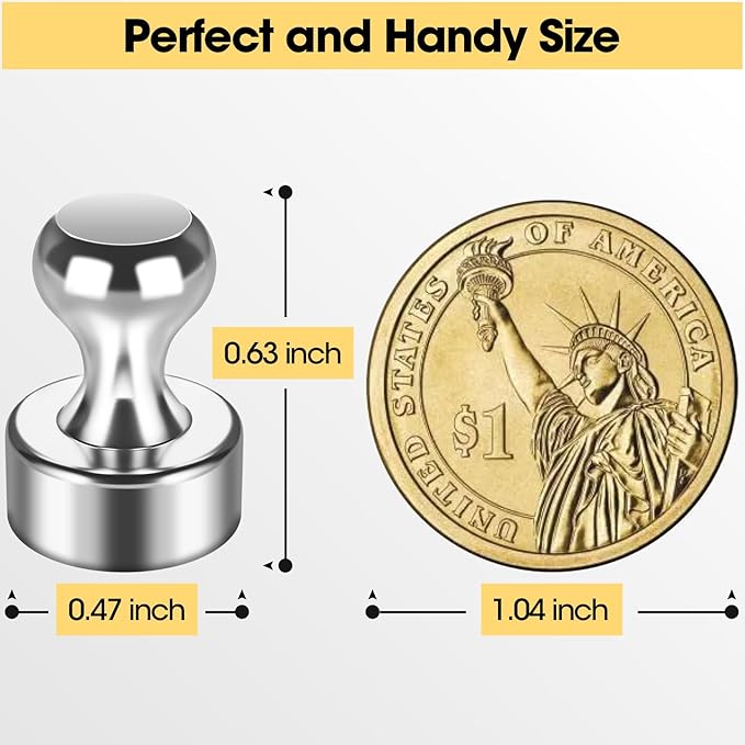 Strong Fridge Magnets, Push Pin Magnets, Strong Refrigerator Magnet Strong, Magnetic Push Pins, Dry Erase Board Whiteboard Magnet for Fridge, Map Decor, Locker, Kitchen, Office, School