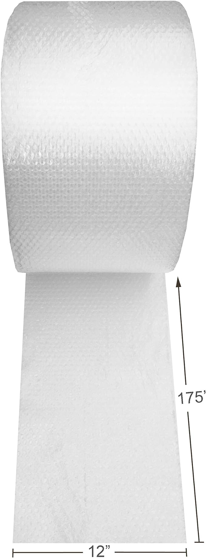 Amazon Basics Bubble Cushioning Wrap Packing Material for Fragile Items, Perforated, 12 inch x 175 ft Long Roll, Small 3/16", Clear
