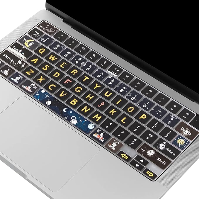 Keyboard Cover Skin for 2021-2024 MacBook Pro 14/16 (A2442 A2485 A3112 A3401 A3403 A2992 A2779 A2780 A2991 A2918 M1/M2/M3 M4) & MacBook Air 13.6''/15'' (A2681 A3113 A2941 A3114),Space Man