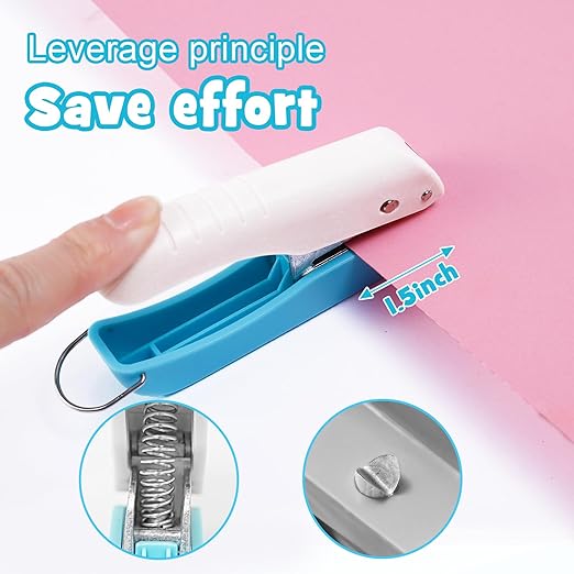 UCEC Handheld Hole Paper Punch, 1/4 Single Hole Punch One-Hole Punch, Small Hole Puncher for DIY Scrapbook Craft Paper Tags Clothing Ticket Tool (2 Pack)