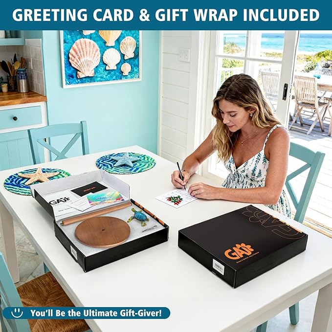 Turtle Paper Towel Holder Countertop, 3D Modern Marine Kitchen Counter Decor, Cute Resin Turtle Wooden Stand for Bathroom & Home Indoor Table, Winter Xmas Gift for Women, Housewarming Gifts, Green