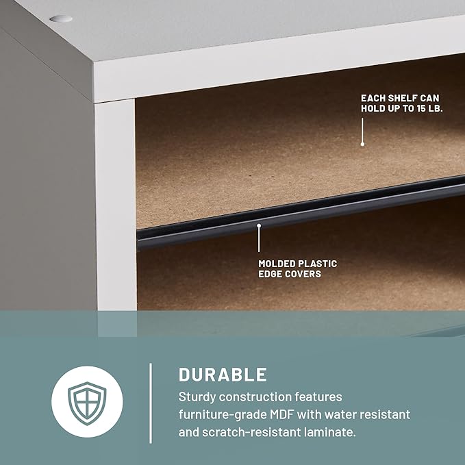 Safco 9422GR Wood Adjustable Literature & Paper Organizer, 16 Adjustable Compratment, Stackable Durable Construction, Home, Office, Mailroom, Classroom Mailbox , Gray