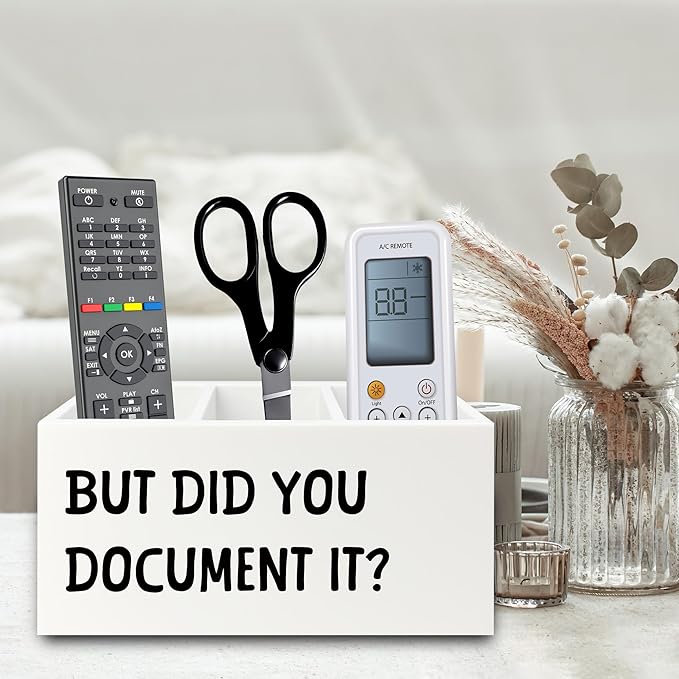 Funny But Did You Document It Pen Pencil Holder Organizer for Desk, HR Human Resources Gifts, Office Humor Gifts, Funny Wooden Box Sign for Office Workplace Desk Tabletop Decorations