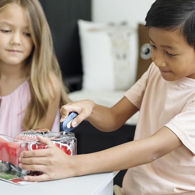 Slice Mini Box Cutter | Manual Retracting | Safe Ceramic Box Cutter Lasting 11x Longer than Metal | Box Opener | 1 Pack | Sky