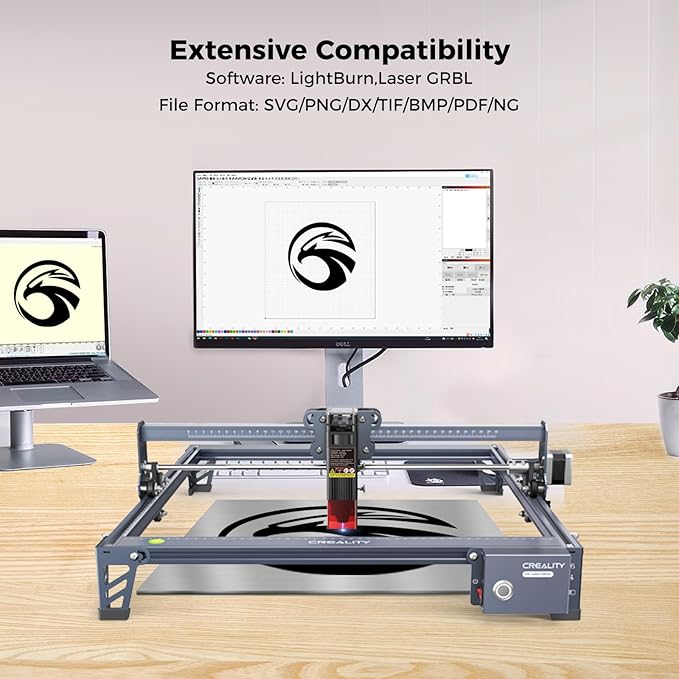 Creality Falcon 10W Laser Engraver Machine, 0.06mm High Precision Laser Engraving Machine 72W Laser Cutter and Engraver Machine for Wood Metal Acrylic Leather, 15.7"×16.3" Workspace