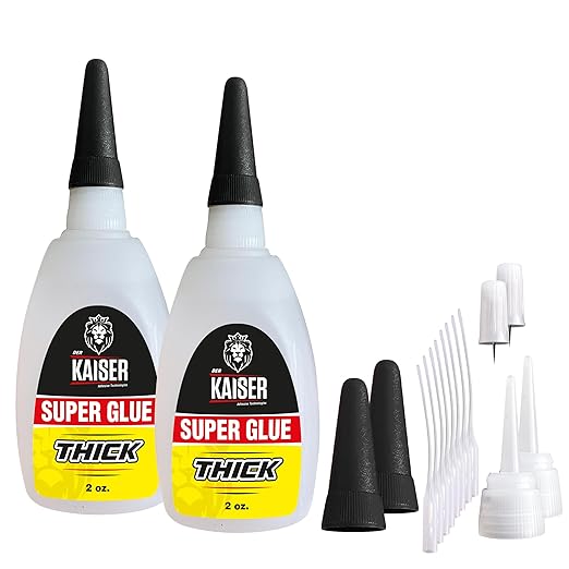 Thick Cyanoacrylate (CA) Super Glue – 2 Pack (2 x 2 oz Bottles) – Heavy-Duty Adhesive for Woodworking, Marble, and Repair Projects