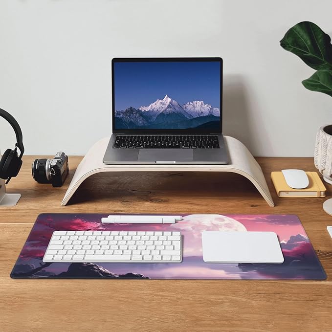 Watercolor Japanese Large Gaming Mouse Pad,Japanese Mouse Pad 31.5 x 11.8 in Mat Desk Pad,Large Desk Mat,Extended Keyboard Mousepad with Non-Slip Base and Stitched Edge for Desk Home Office