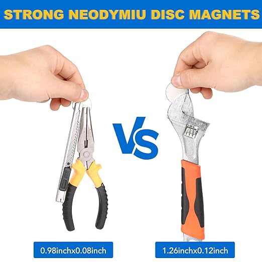 LOVIMAG Neodymium Disc Magnets - 5 Pack Small Strong Heavy Duty Magnets, Adhesive for Fridge, Craft, Whiteboard, Office, Scientific & DIY - 0.98 in x 0.08 in