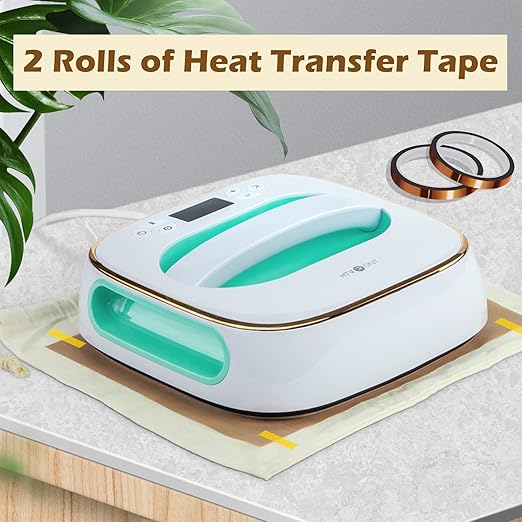 HTVRONT Heat Resistant Tape - 2 Rolls 10mm X 33m Heat Transfer Tape, Sublimation Tape No Residue Heat Press Tape for Sublimation, Heat Press, HTV Heat Tape(Brown)