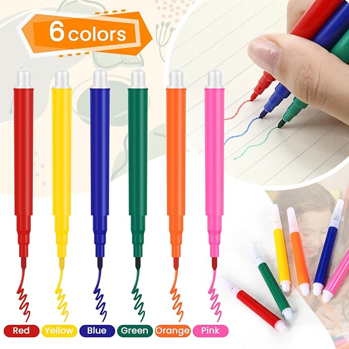 288 Pcs Mini Markers Colored Pen 3.4 Inch Vibrant Colors Portable Short Colored Markers Assorted Multicolor Watercolor Marker Pen for Kids and Adult Glass Office School Supplies (6 Colors)