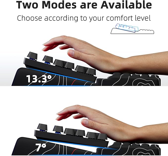 Ospelelf Tilt Keyboard Stand with Wrist Rest, Comfy Ergonomic Keyboard Riser Holder for Office Home