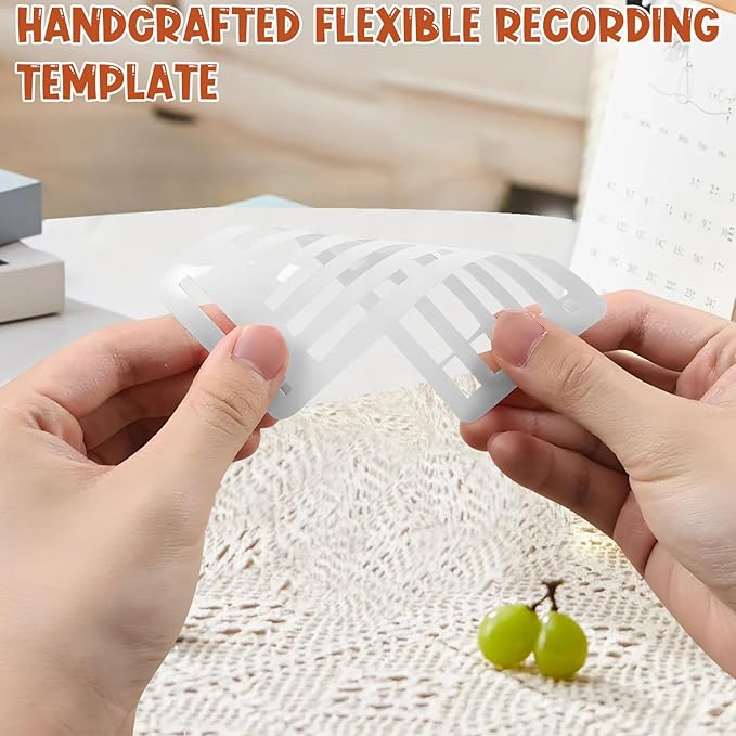 9Pcs Handmade Flexible Record Template, Reusable Drawing & Journaling Templates for Bullet Journals, Planners & Notes | Flexible Ruler Stencils for Home & Travel Use