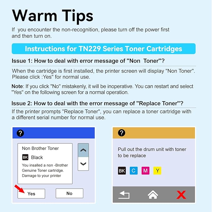 LEMERO UEXPECT Compatible Replacement for Brother TN229XL TN229 TN 229XL High Yield Toner Cartridges for MFC-L3720CDW MFC-L3780CDW HL-L3280CDW Printer, TN229XLBK/C/M/Y 4 Pack