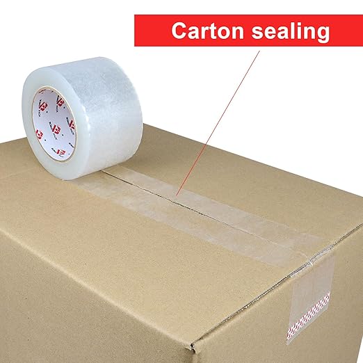 BOMEI PACK 3" Heavy Duty Packing Tape - 3 inch x 110 Yards, 2.4 mil Thick, Clear 3 Inch Wide Package Tape 6 Rolls, Total 660Y for Shipping, Mailing, Moving & Storage