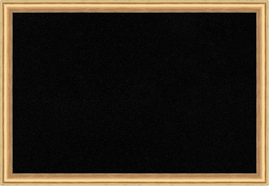 Amanti Art Black Cork Board for Wall, 18x26 Vision Board with Gold Wood Frame, Medium Corkboard Office Decor for Home Organization, Casual Corkboard Pinboard to display items for home organization