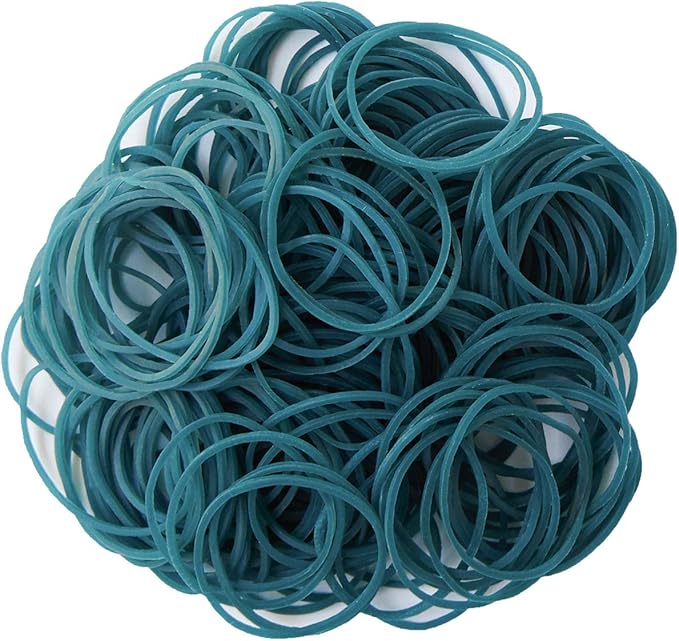 AMUU Rubber Bands 300pcs Turquoise Small blue-green Rubber Bands for Office School Home size16 Elastic Hair Band