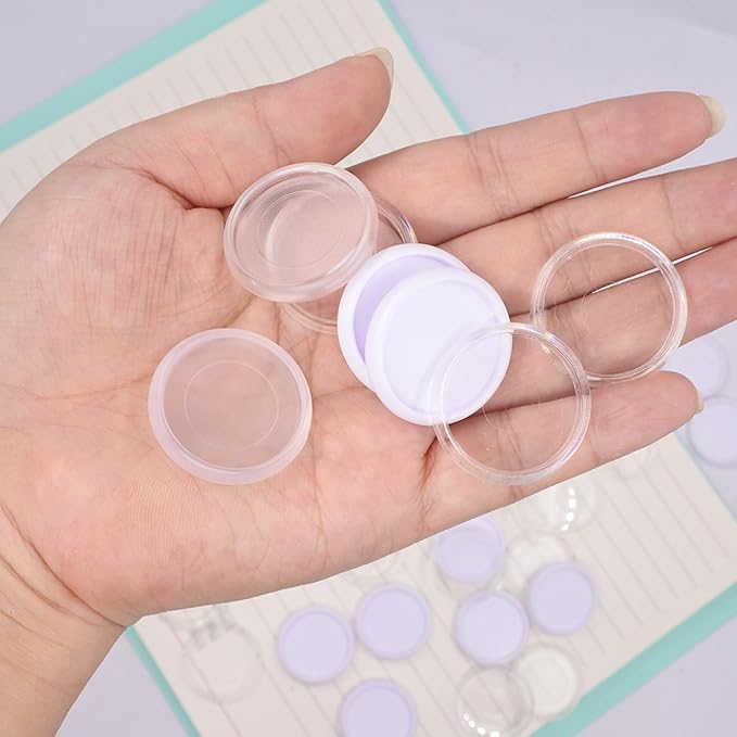 100pcs Discbound Notebook Discs DIY Planner Accessoriesfits for Tul,Levenger,Arc,Happy Planner,Talia(Super Clear White Clear Mixed,1.26 inch/32mm)