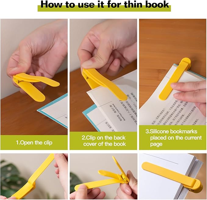 3pcs Page Bookmarks for Reading, Automatic Book Marks Tailored for Enthusiasts, Unique and Cute Book Page Holder Markers Clip Reading Accessories Gifts
