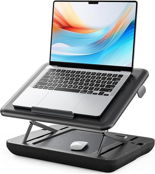 SAIJI Height & Tilt Adjustable Lap Desk, Portable Laptop Stand for Bed, Car, Couch and Recliner, Foldable Lap Desks - Up to 15.6 Inch Laptops
