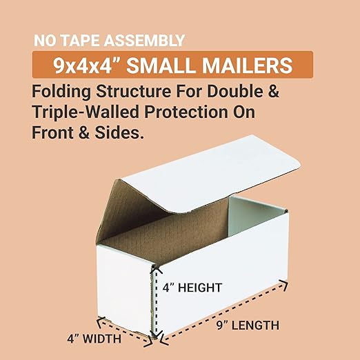 AVIDITI 9x4x4 Shipping Boxes Small (50-Pack) Heavy Duty Corrugated Cardboard Boxes for Packing, Mailing, Packaging, Moving, & Storage, Moving Supplies for Home & Office