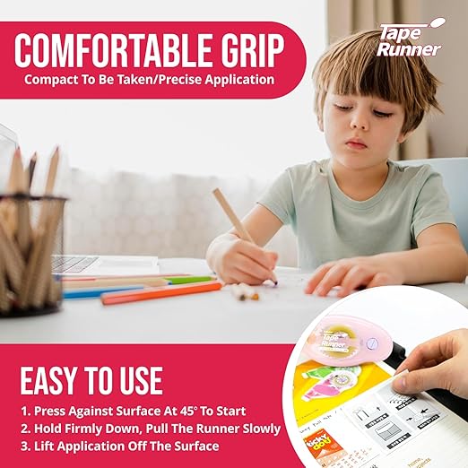 Tape Runner - Double Sided Adhesive with Dispenser Roller Included - Acid Free, Sticky, Clear & Transparent - Ideal for Scrapbooking, Crafts & More - Standard - (315 inches per cartridge) 20 Cartridge