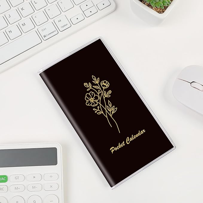 Pocket Calendar 2026-2027, Pocket Planner 2026-3.7" x 6.7" - Runs from September 2025 Until December 2027, Monthly Planner 2025-2027 with PVC Cover for Planning, Black