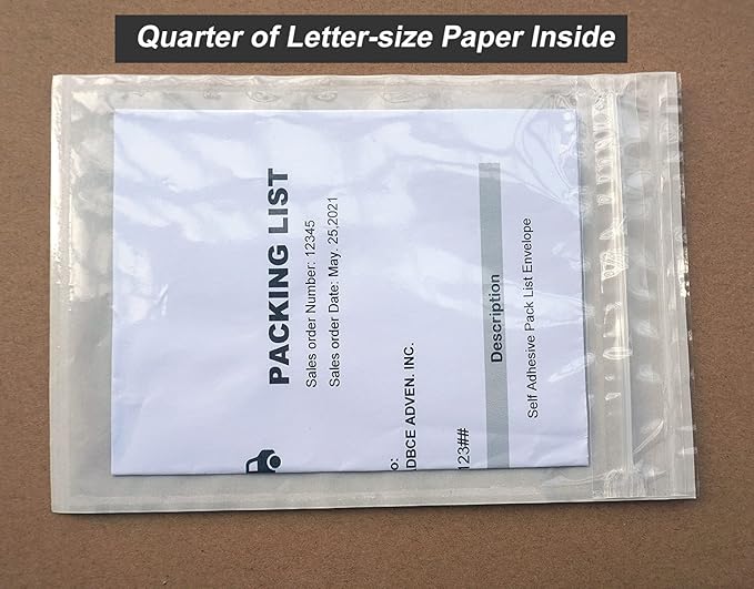 BEUYI Premium 5'' x 7.5'' Resealable Adhesive Shipping Label/documents Pouches (50 Pack)
