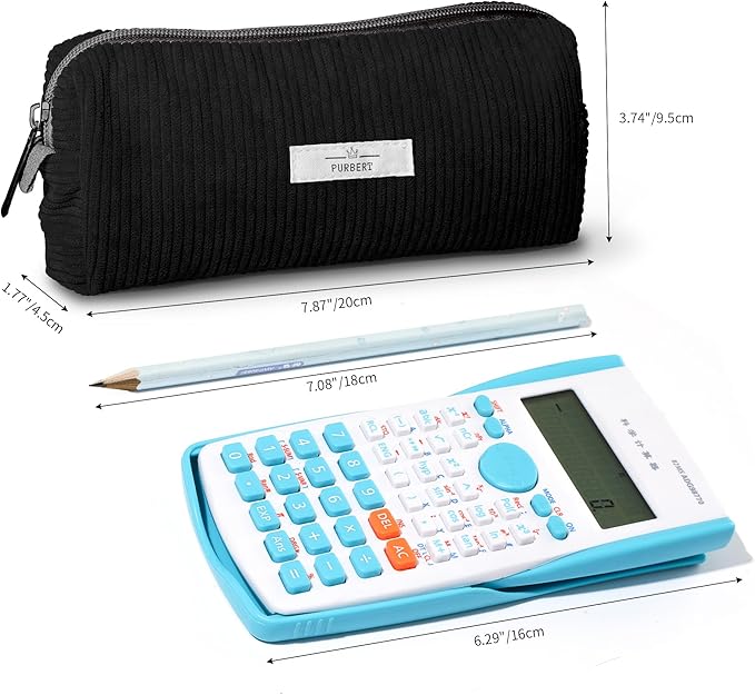 Pencil Bag Pen Case, Soft Corduroy Small Pencil Pouch Organizer with Zipper, Cute Pencil Case Pouch Stationery for Girls and Boys – Black