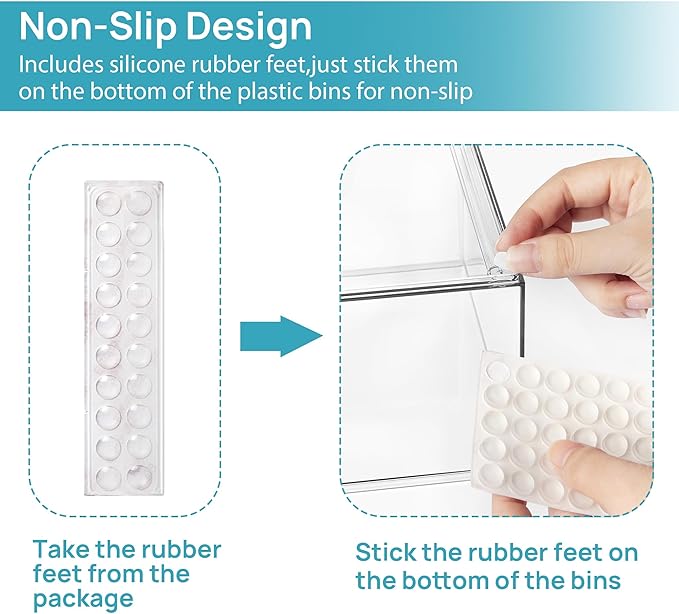 Vtopmart 2 Pack Stackable Storage Drawers, 6.6''Tall Acrylic Bathroom Makeup Organizers,Clear Plastic Storage Bins For Vanity, Undersink, Kitchen Cabinet,Pantry Organization and Storage