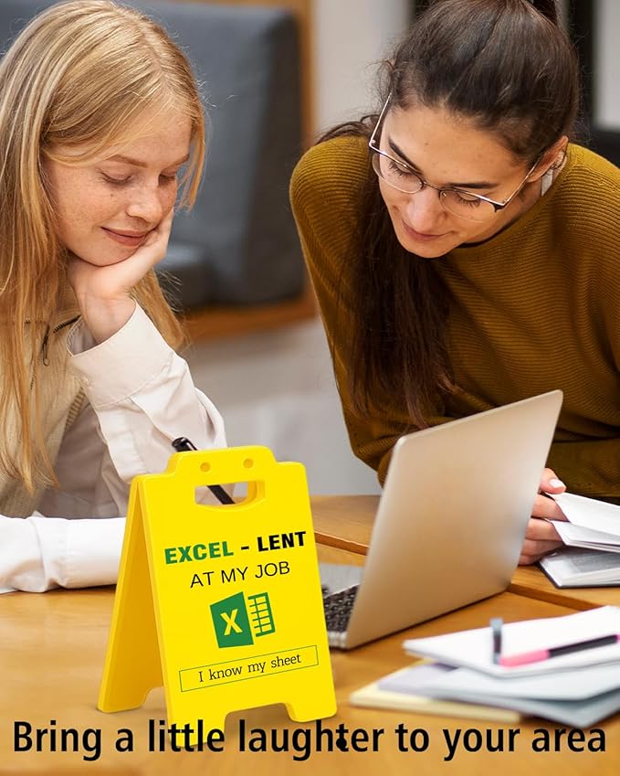 Funny Excel Desk Little Signs - Accountant Gifts for Coworkers CPA, Fun Office Gifts for Accounting, Colleague, Boss, I Know My Sheet Office Desk Decor