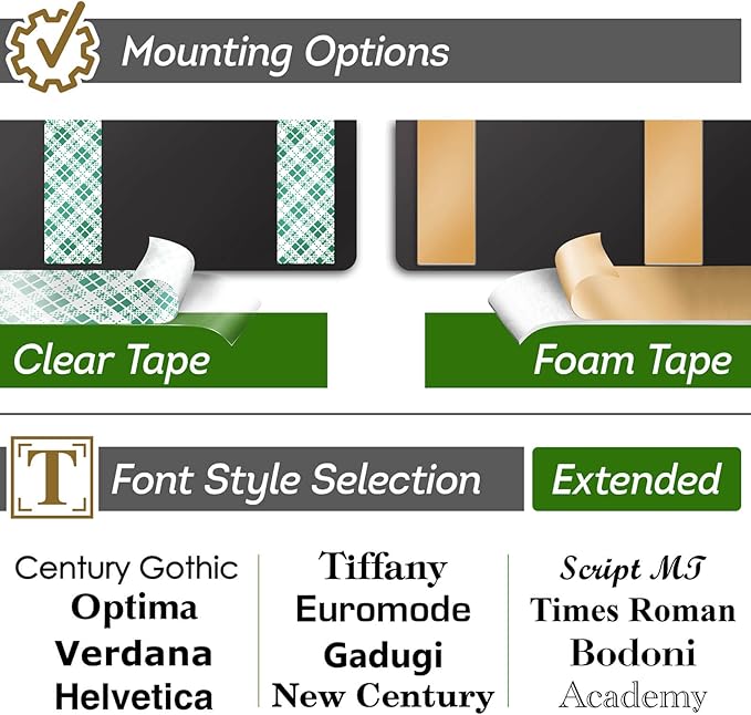 Custom Sign, Office Sign, Business/Office Name Plates for Doors/Wall, Indoor/Outdoor, 6x6 inch, 18 Colors, (Prestige) Made in USA by My Sign Center