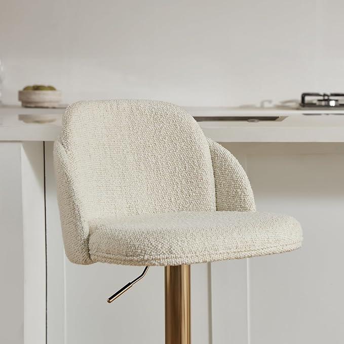 CHITA Adjustable Bar Stools Set of 2, Swivel Counter Height Stools with Stainless Steel Base for Bar, Kitchen Island, Dining Room, Gold