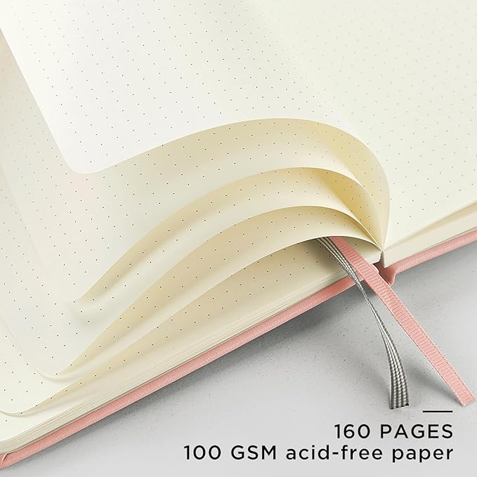 &And Per Se Dotted Journal Notebook, A5 Hardcover Bullet Dotted Journal, 160 Pages 100 gsm Thick Dotted Paper, 3 Sheets of Stickers Included - 5.7'' x 8''（Violet）