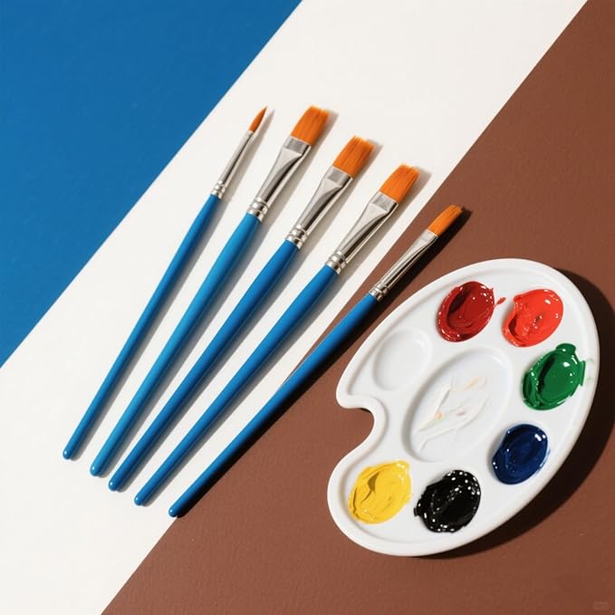 50Pcs Drawing Pen Set, Loose Brush Washable Art Brush, Suitable for Students, classrooms and Handicraft Painting, Graffiti, Watercolor Painting and face Painting Blue-50pcs（Mix）