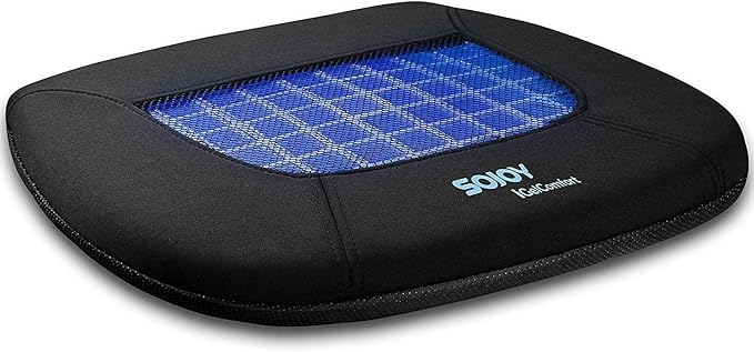 Sojoy iGelComfort Gel Car Seat Cushion for Long Time Sitting Portable Bleacher Stadium Seat Cushion with Strap Memory Foam Cushion for Office,Car,Stadium