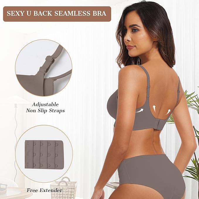 OEAK Womens Wireless Bras Comfortable Push Up Bra No Underwire Bra Full Support Lift Bralette Everyday Seamless Tshirt Bras