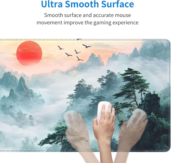 Japanese Desk Mat Large Gaming Japanese Mouse Pad Game Controller Extended Mousepad Big in Laptop Computer Mouse Keyboard Mat for Office Desk Decor 31.5x12 in