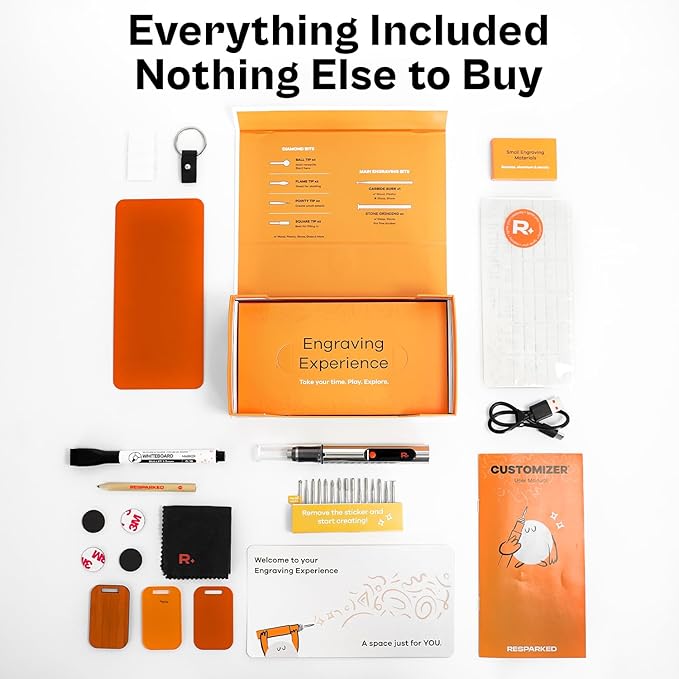 Customizer™ Special Edition Engraving Kit – DIY Starter Set with Engraving Pen, Bits & Materials – Create Personalized Keychains, Magnets & Metal Art – Giftable Craft Kit for Beginners
