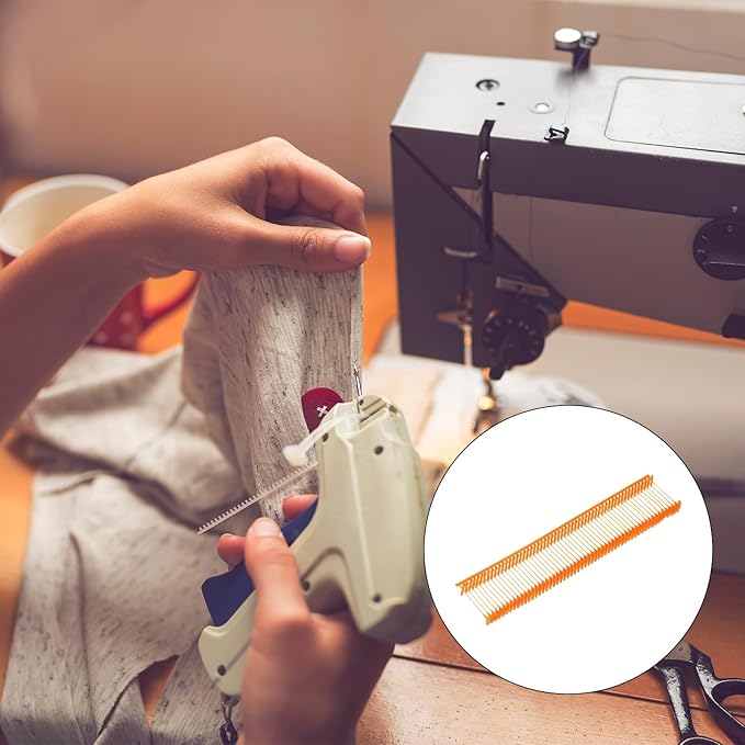 MECCANIXITY Standard Tagging Fasteners,Plastic Regular,Standard Label Gun Price Tagging Barbs for Garment Price Tag Label Tagging Barbs 15mm/0.59 Inch,Pack of 1000 Orange