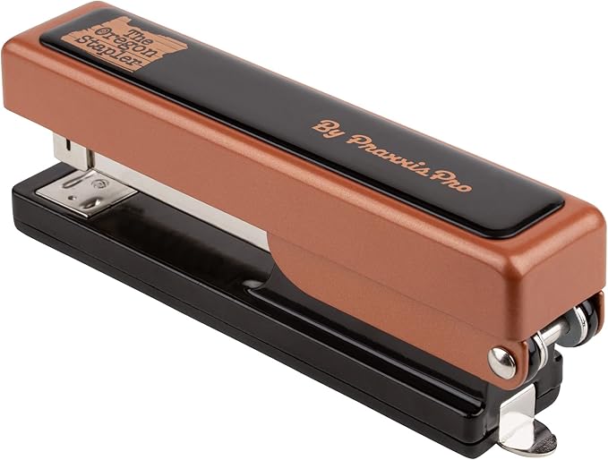 The Oregon Stapler, Built in USA, Built-in Staple Remover, Staples 2 to 25 Sheets, includes Box of 1,250 "Powerhouse" Standard 26/6 Staples, for Home, School or Office, Copper/Black