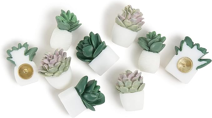 U Brands Succulent Push Pins Set, Office Supplies, Three Assorted Styles, 9 Count