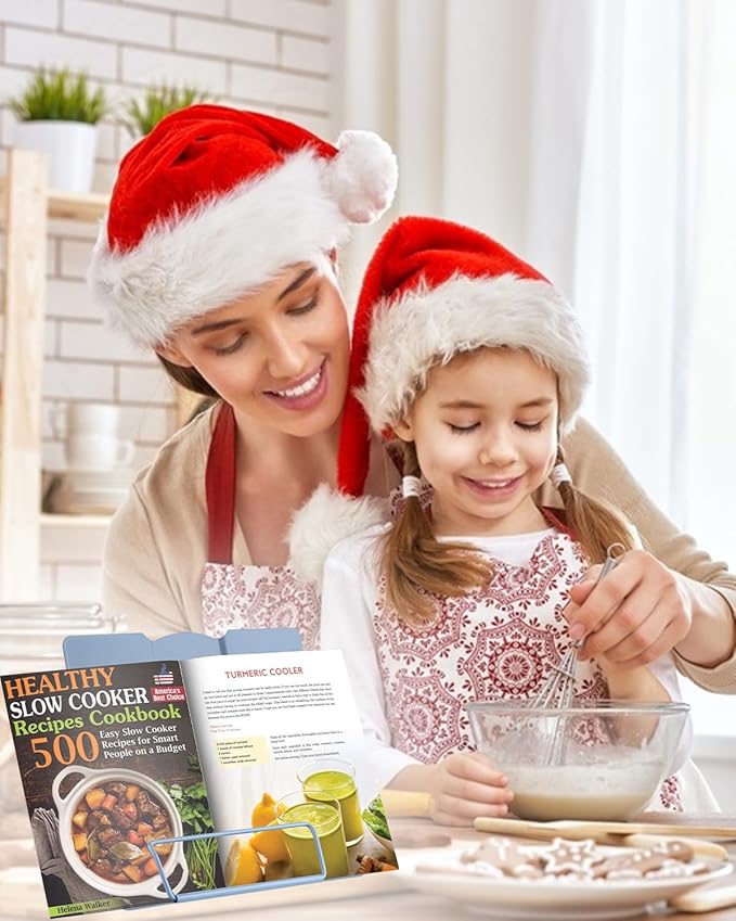 MSDADA Desk Book Stand Metal Reading Rest Book Holder Adjustable Cookbook Documents Holder for Recipes Textbooks Tablet Music Books, Mom Gifts, Gifts for Grandma Mom Mothers Day(Dark Blue)