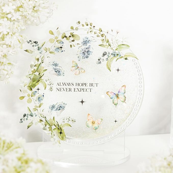 Floral Branch PET Stickers Set, 120PCS Botanical Flower Stickers for Scrapbooking, Journaling, DIY Crafts, and Art Supplies